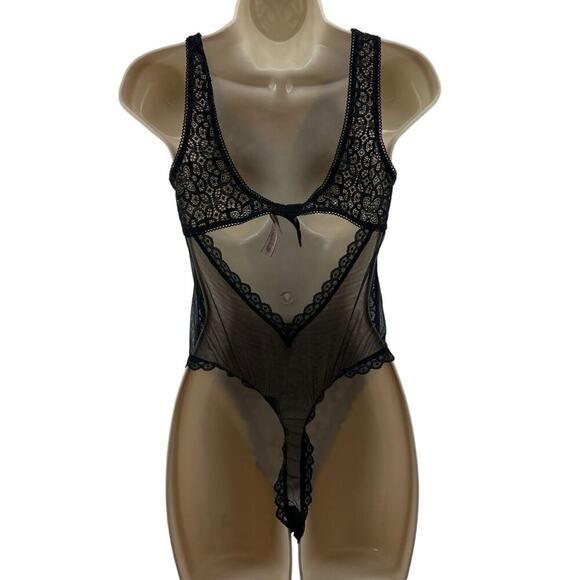 Victoria's Secret Black Body Suit Lace Front Custom Womens Size Medium - Picture 7 of 7
